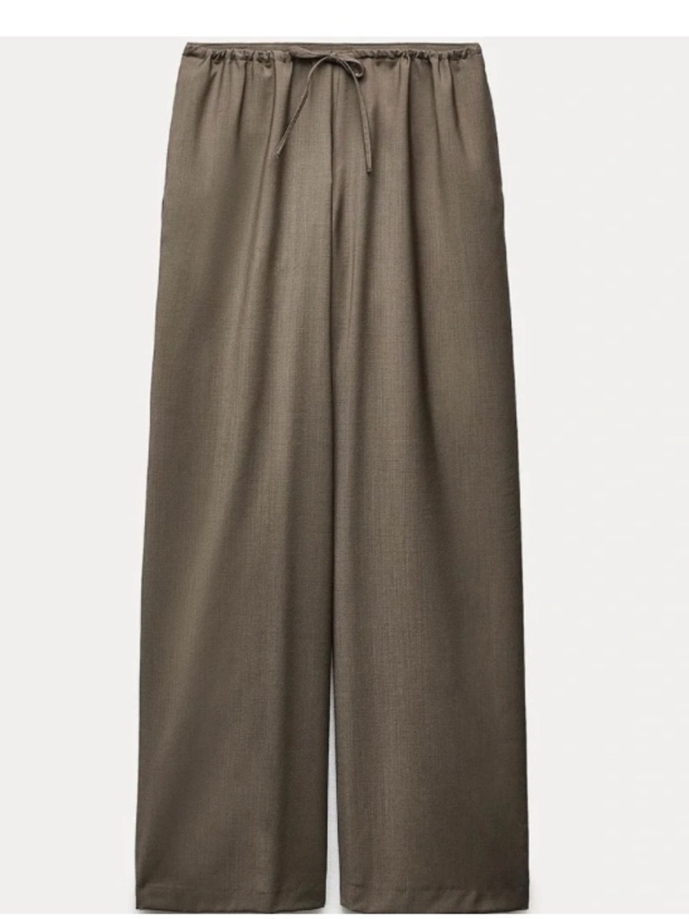 Zara *Set* Taupe Halter Top & Wide-Leg Pants Set - Picture 2 of 3